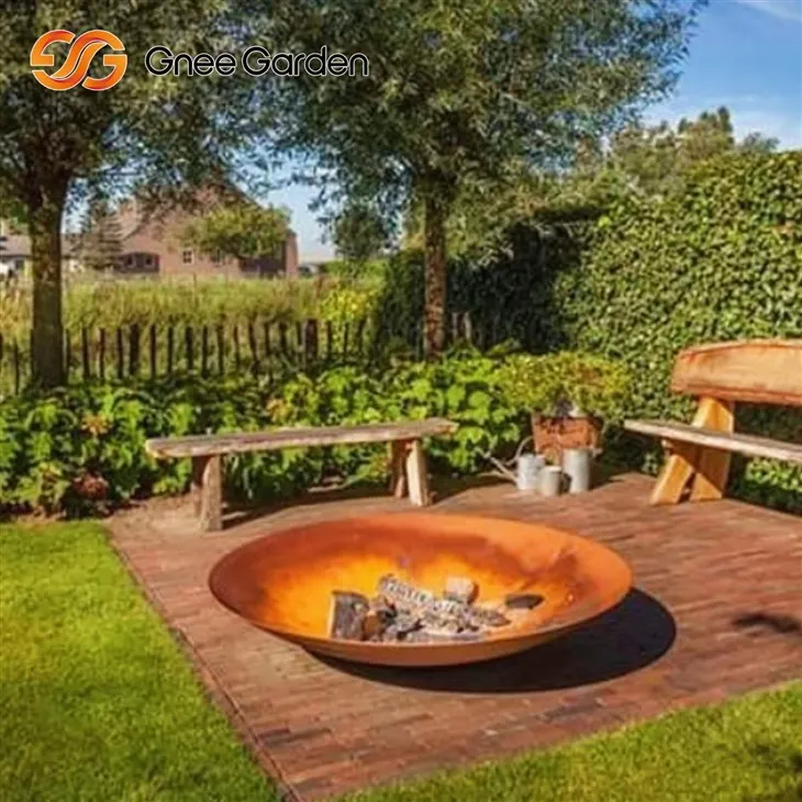 Corten Fire Bowl Natural Weathered Tħares