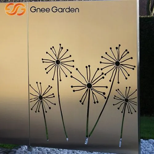 Skrin tal-Privatezza tal-Metall Corten Panel Dekorattiv Dandelion
