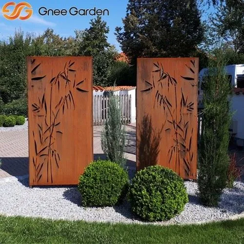 Alluring Corten Bamboo-motif Room Divider