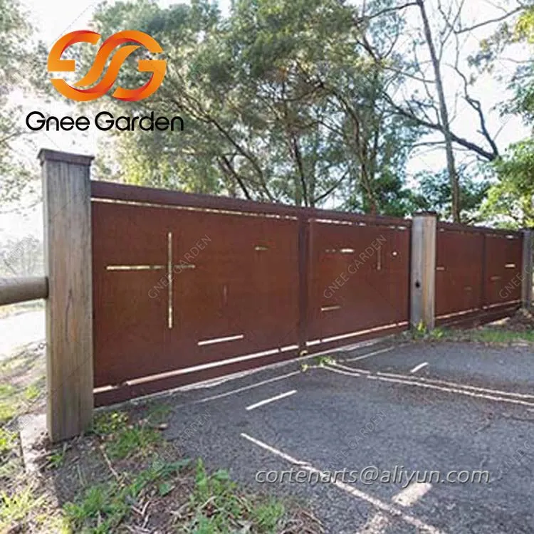 Corten Steel Metal Backyard Gate Disinn