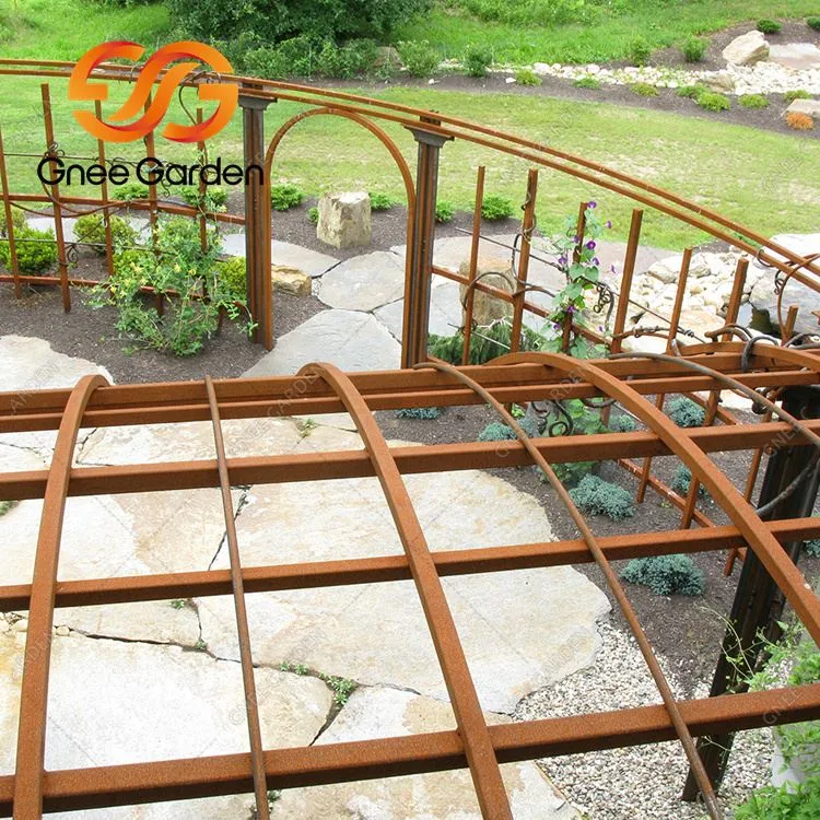 Corten Steel Metal Roof Screen House Gazebo