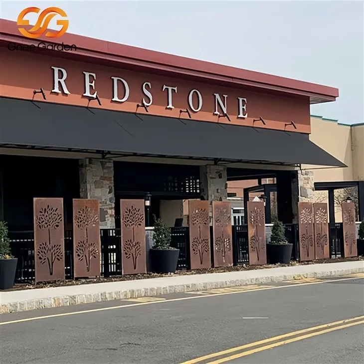 Skrins tal-corten tal-metall maqtugħin bil-lejżer tal-ġnien