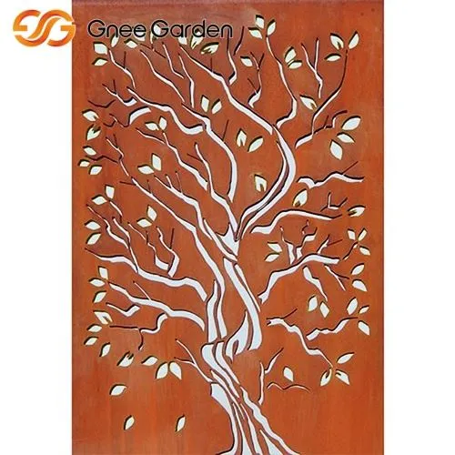 Corten Steel Tree Fergħa tal-Fergħa ta 'Outdoor Screen Outdoor