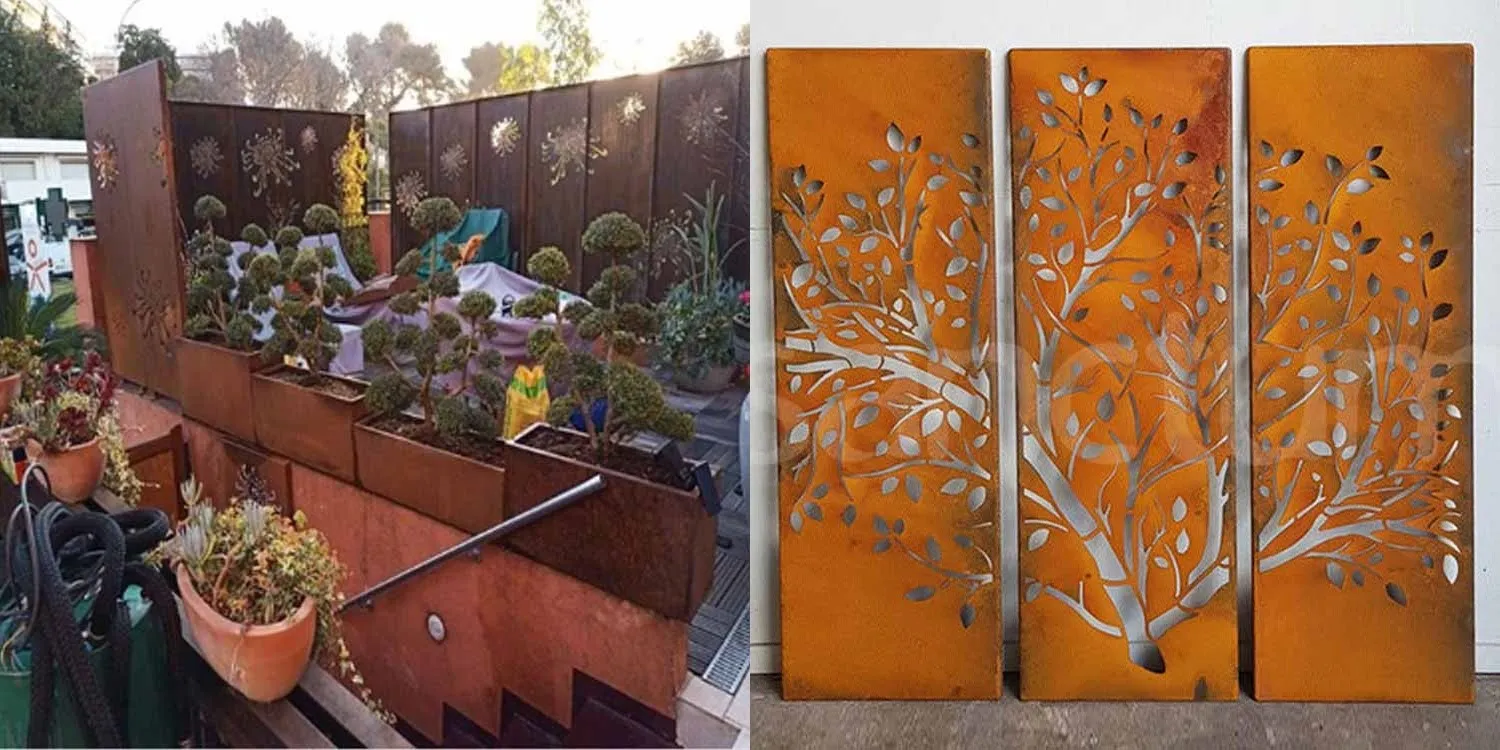 Corten Steel Screen Metal Partition Corten Steel Screen Metal Partition